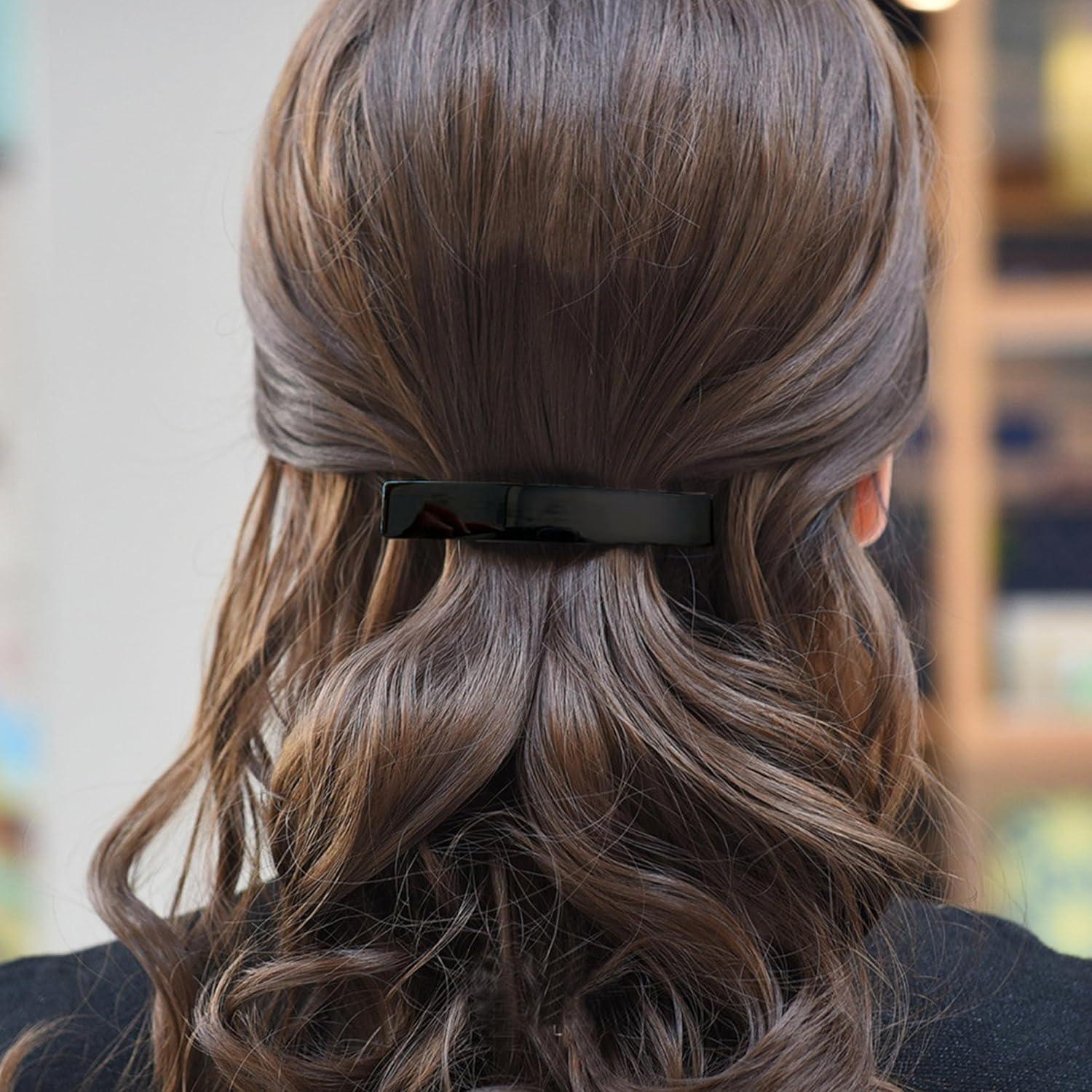 FSMILING 3er Set kleine rechteckige Damen-Haarspangen magnetisch