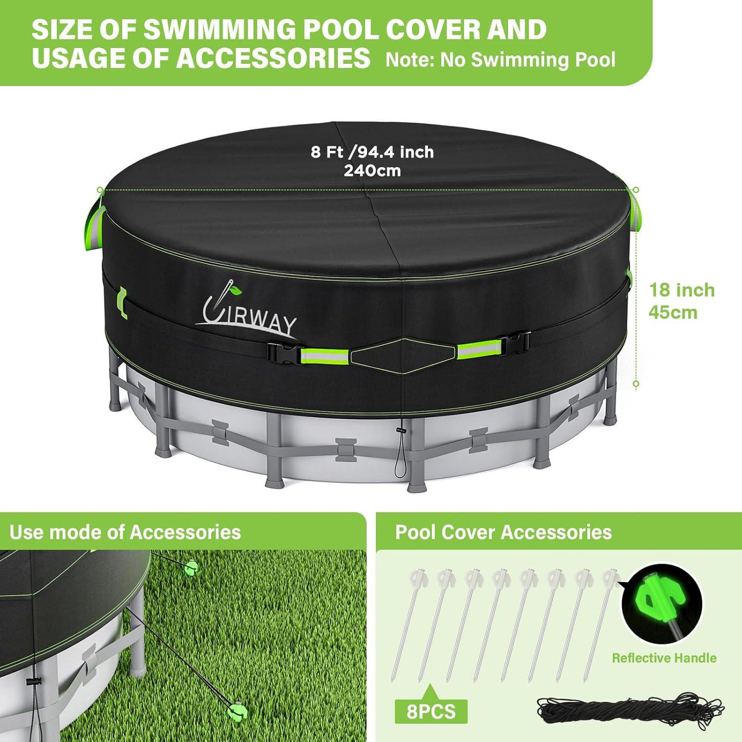 Runde Poolabdeckung 244 cm 420D Winter für Pools Uv-Schutz