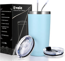 Isolierter Kaffeebecher mit Strohhalm 600ml, Edelstahl Thermo Becher