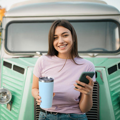 Isolierter Kaffeebecher mit Strohhalm 600ml, Edelstahl Thermo Becher