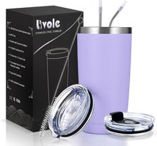 Isolierter Edelstahl Thermobecher mit Deckel und Strohhalm