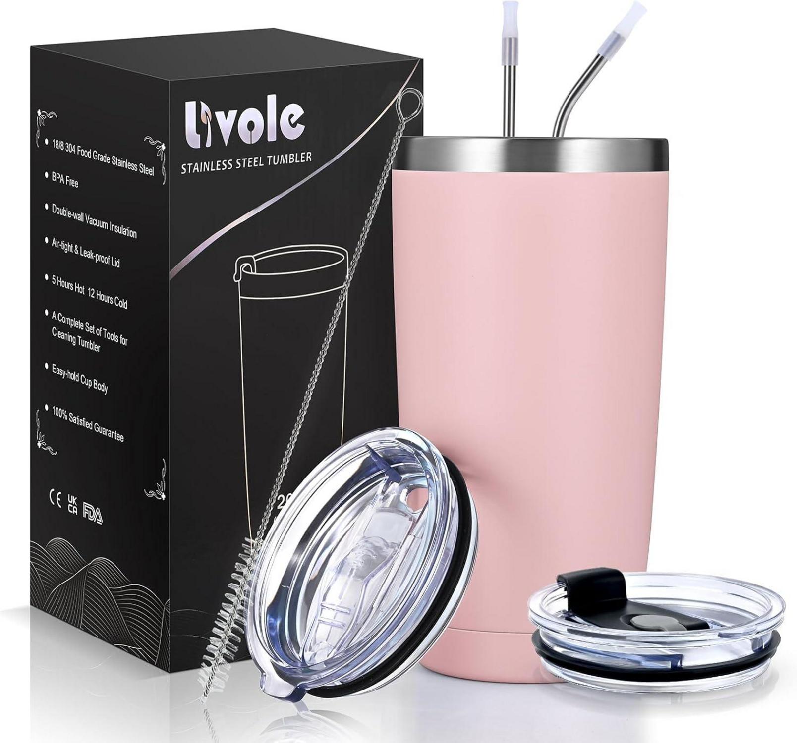 Thermobecher Kaffee to go Isolierter Trinkbecher Edelstahl Deckel