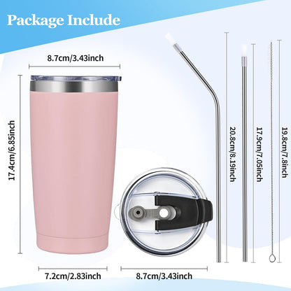 Thermobecher 600ml Edelstahl Kaffee to go Isoliert Tumbler Pink