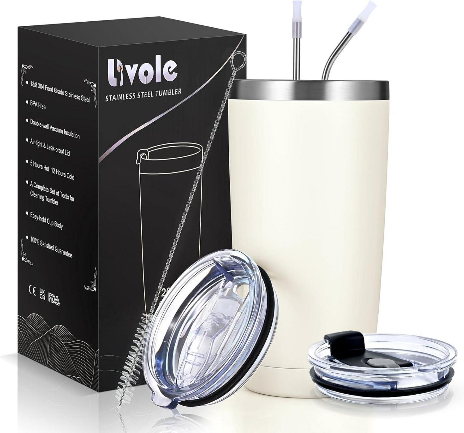 Thermobecher Kaffee to go 600ml Isolierter Trinkbecher mit Henkel