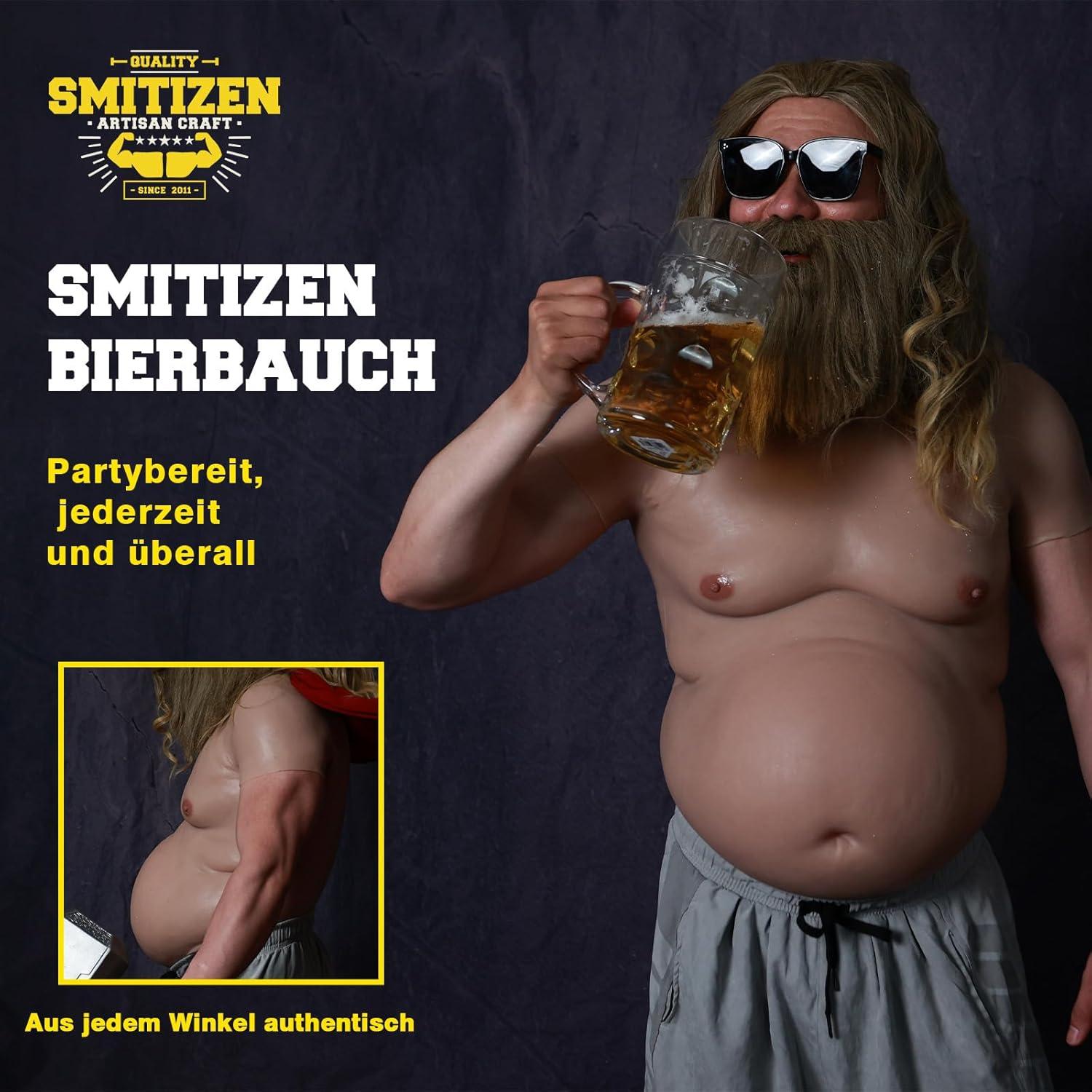 Silikon Bierbauch Fat Belly Kostüm für Herren Halloween