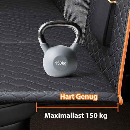 Hundedecke Auto Rückbank 4-in-1 mit Netzfenster & Aufbewahrung