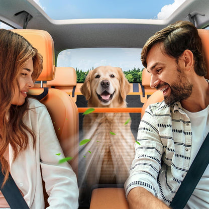 Hundedecke Auto Rückbank 4-in-1 mit Netzfenster & Aufbewahrung