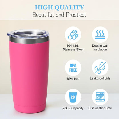 Livole Thermobecher 600ml Kaffee to go Edelstahl Rosenrot