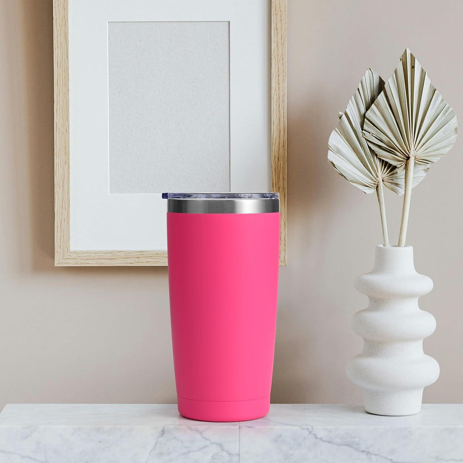 Livole 600ml Thermobecher Kaffee to go Edelstahl Isolierter Becher mit Henkel_ROT