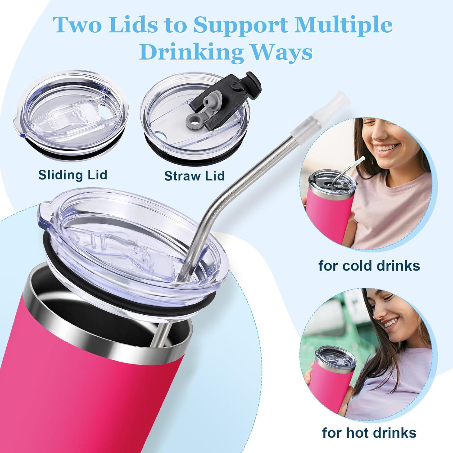 600ml Thermobecher Kaffee to go Isolierter Trinkbecher Henkel Deckel