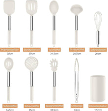 Silikon Küchenhelfer Set 10-teilig Edelstahlgriff