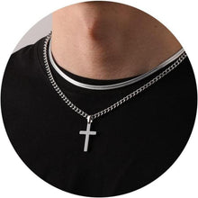Kreuzkette Edelstahl Kubanische Kette Geschichtet