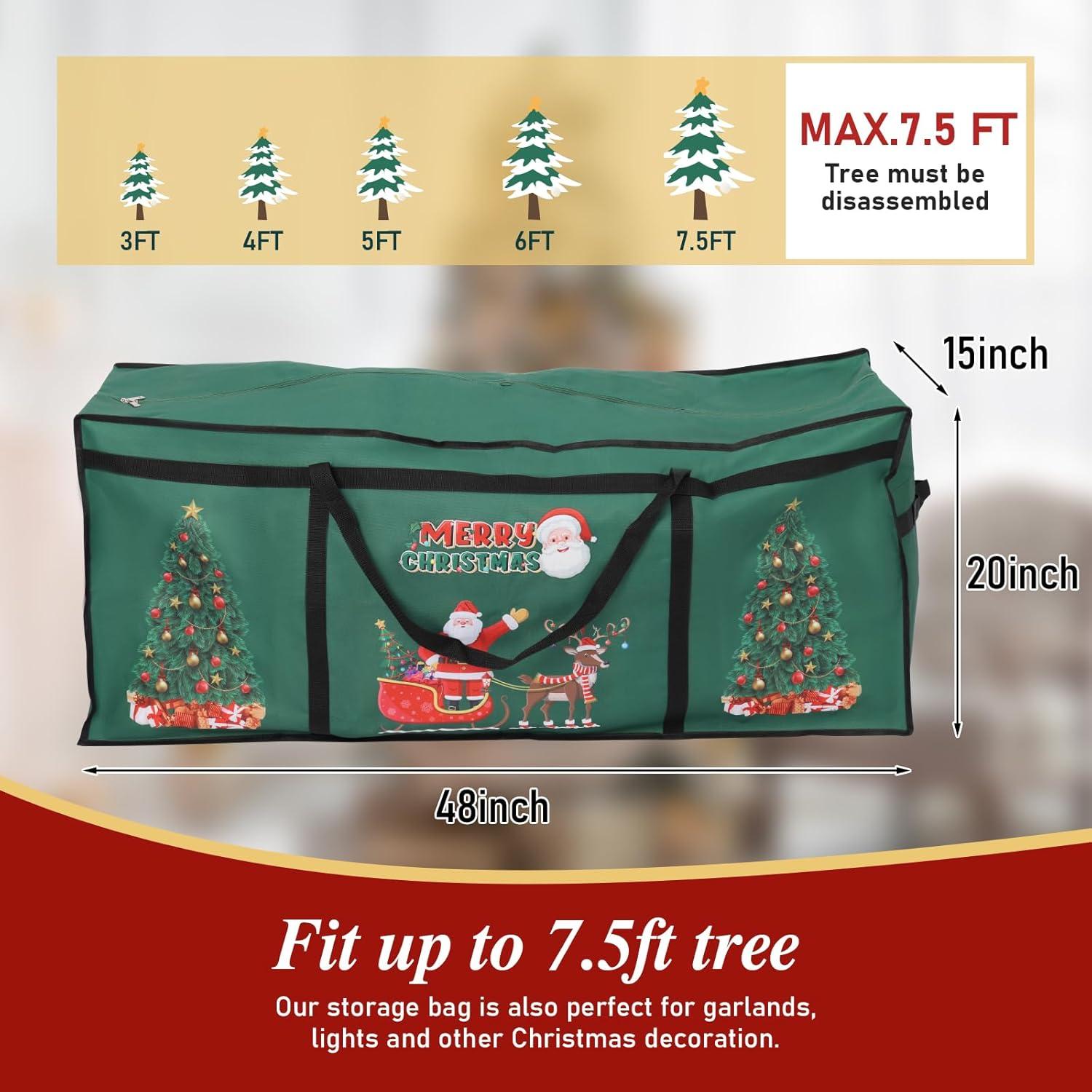 Weihnachtsbaum-Aufbewahrungstasche 7,5 Fuß mit verstärkten Griffen