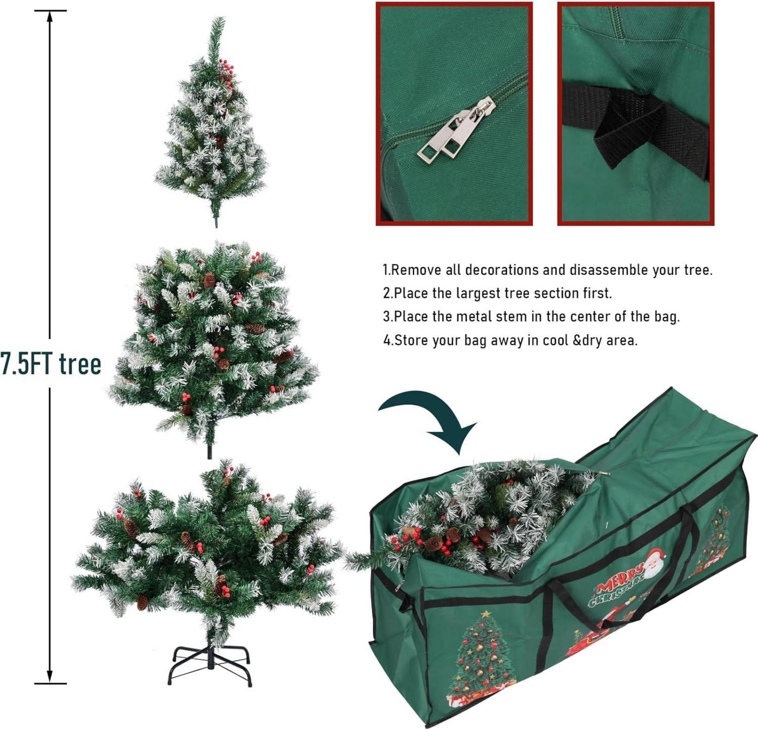 Weihnachtsbaum-Aufbewahrungstasche 7,5 Fuß 600D Oxford wasserdichte