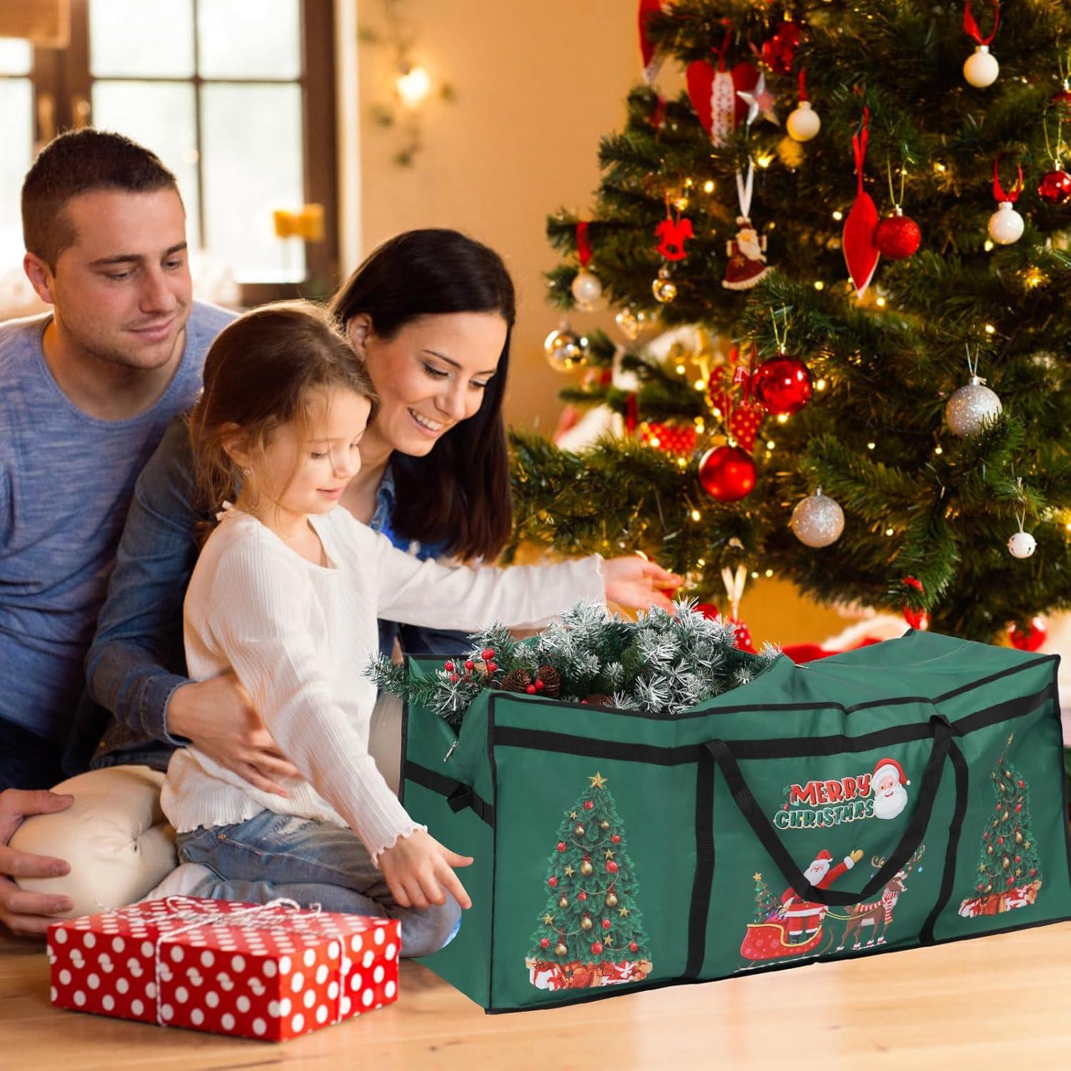 Weihnachtsbaum-Aufbewahrungstasche 7,5 Fuß 600D Oxford grün
