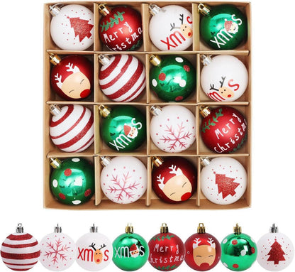 Weihnachtsbaumkugeln 16-teilig 6 cm Kunststoff Splitterfest Festliche