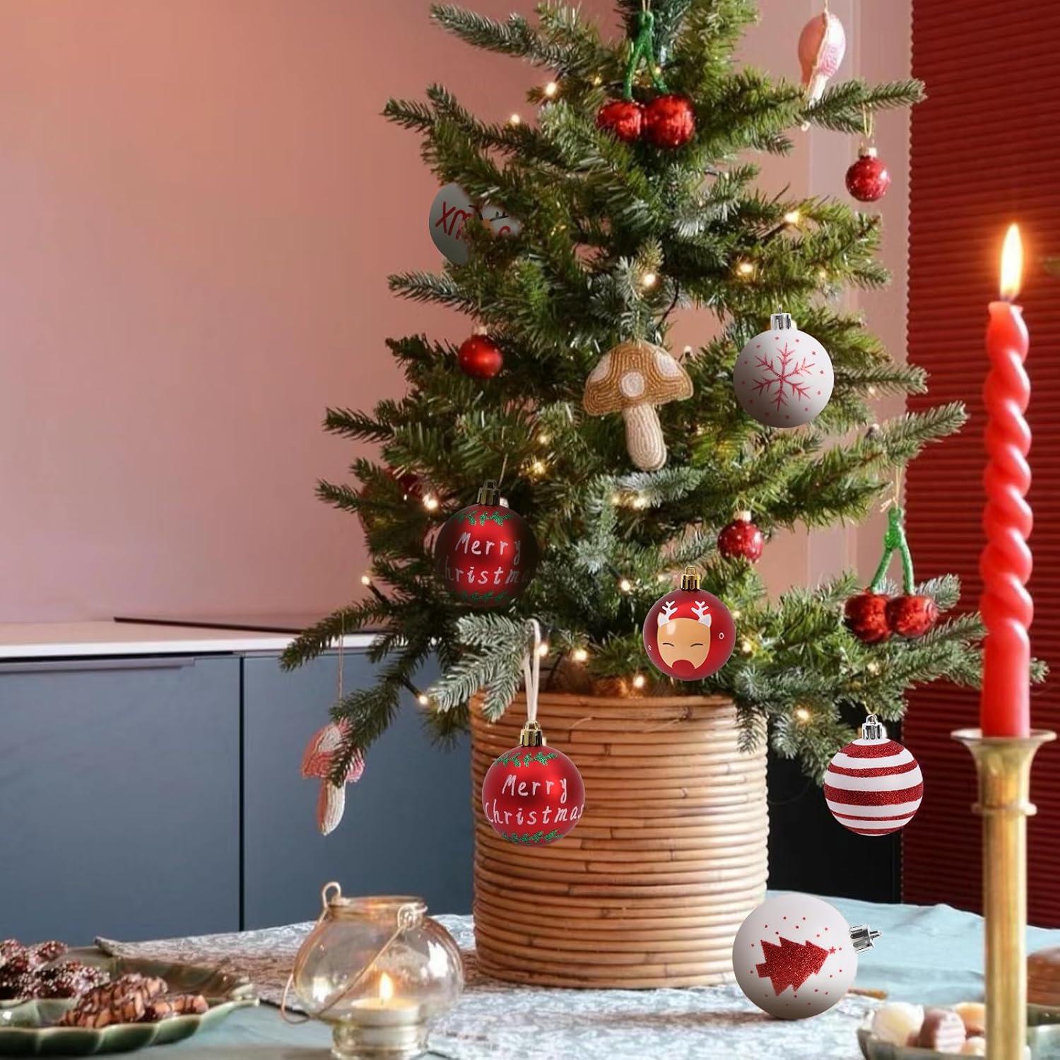 Weihnachtsbaumkugeln 16er Set 6cm Kunststoff Deko Splitterfest Weihnachtsdekoration