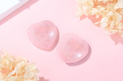 Rosaquarz Herz Sorgenstein 40mm Kristall Geschenkbox女×2
