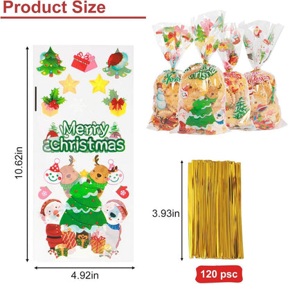 120x Weihnachten Zellophantüten Weihnachts-Süßigkeitstüten 150x