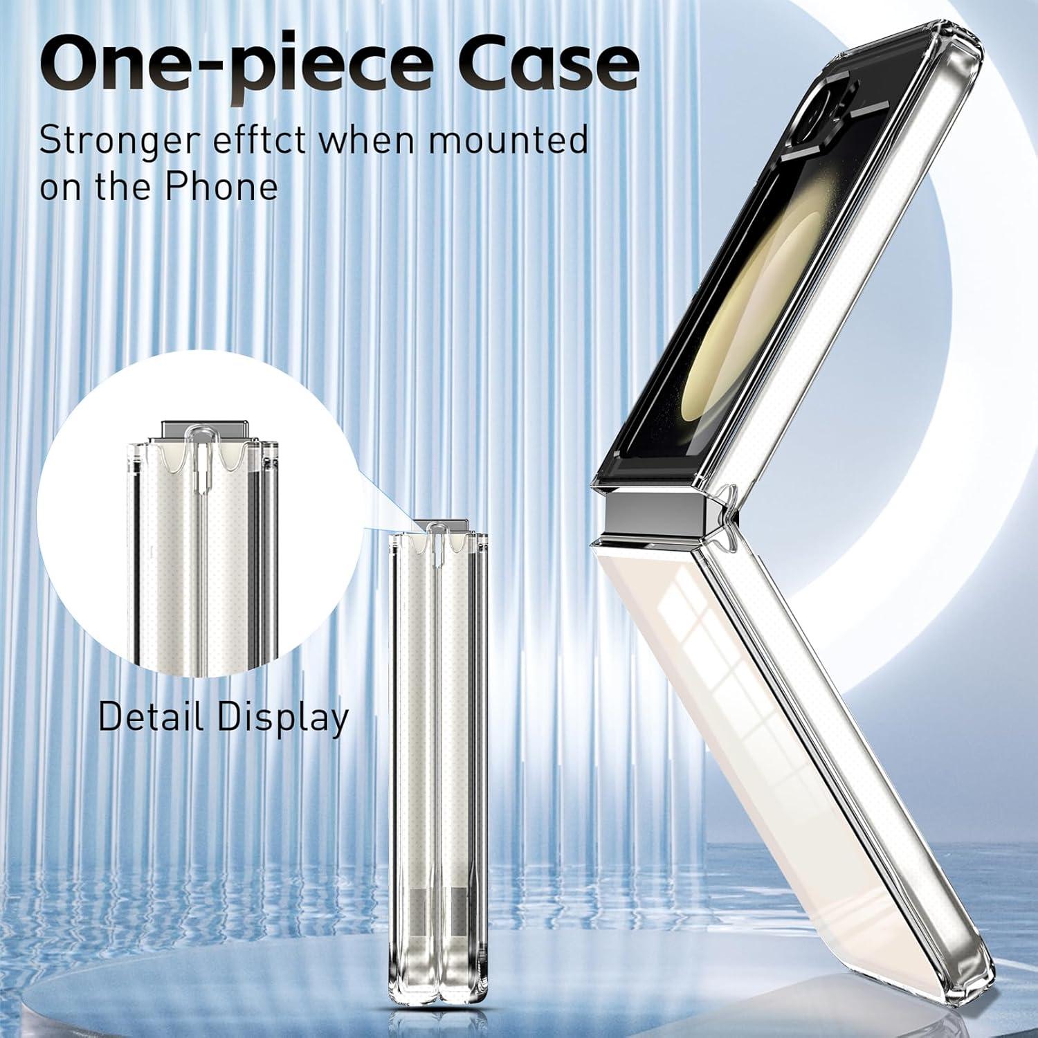 QULLOO Samsung Galaxy Z Flip 6 Case Transparent Silikon Hülle - Ultra Dünn Stoßdämpfung Anti-Kratzer - 5G Transparent