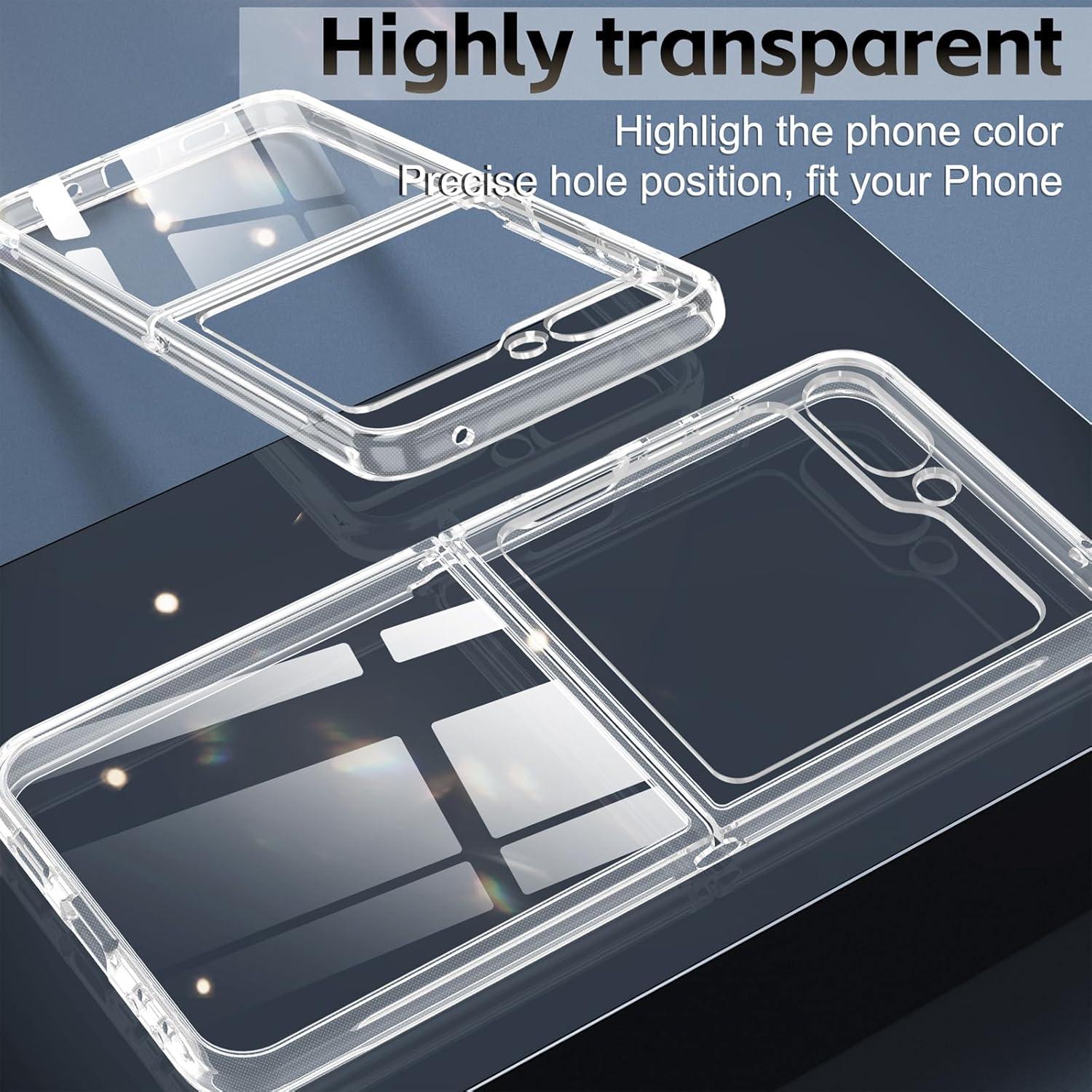 QULLOO Crystal Clear Hülle für Samsung Galaxy Z Flip 6 - Transparent