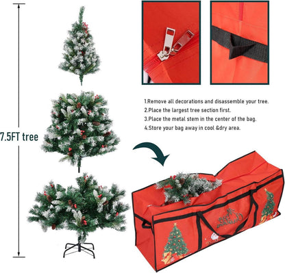 Weihnachtsbaum-Aufbewahrungstasche 7.5 Fuß Oxford Rot wasserdicht