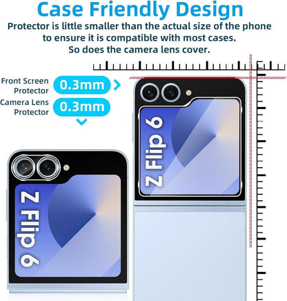 Display schutzfolie Samsung Galaxy Z Flip 6 5G Panzerglas Kameraschutz 2 Displayschutz 2 Kameraschutzfolie Transparent