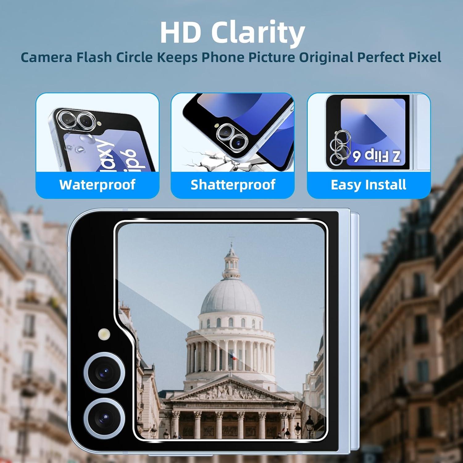 QULLOO Samsung Galaxy Z Flip 6 5G Schutzfolie Panzerglas 4er Set