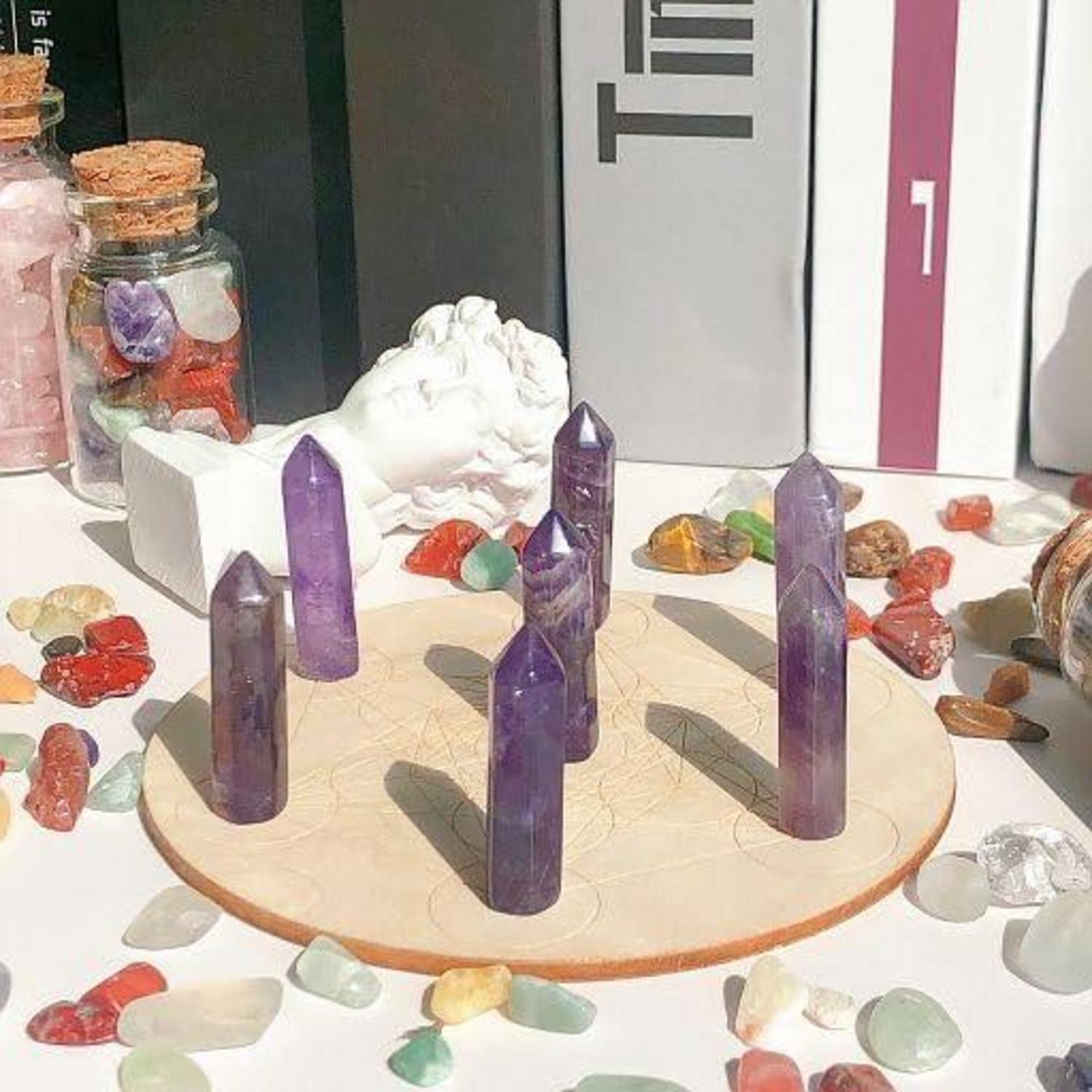 Amethyst Kristall Set Heilung Meditation Energie Balance