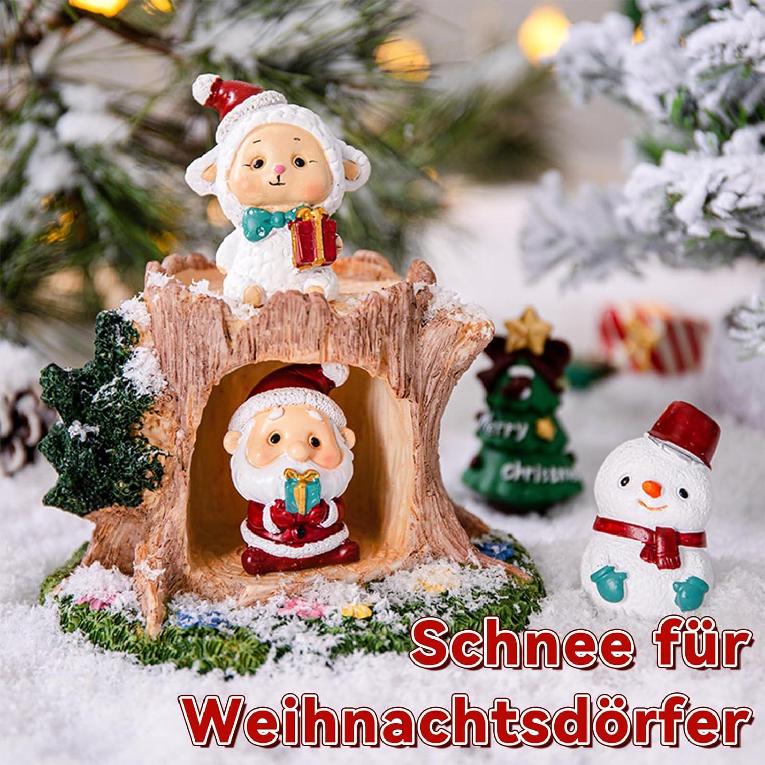 Weihnachtsdeko Kunstschnee Set 90x230cm Schneedecke 350g Schneewatte Glitzerschnee