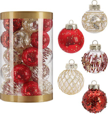 25er Set Weihnachtskugeln 6 cm Kunststoff bruchsicher