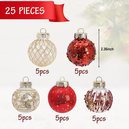 EDWINENE Weihnachtskugeln 25 Stück Weihnachtsbaumkugeln 6 cm