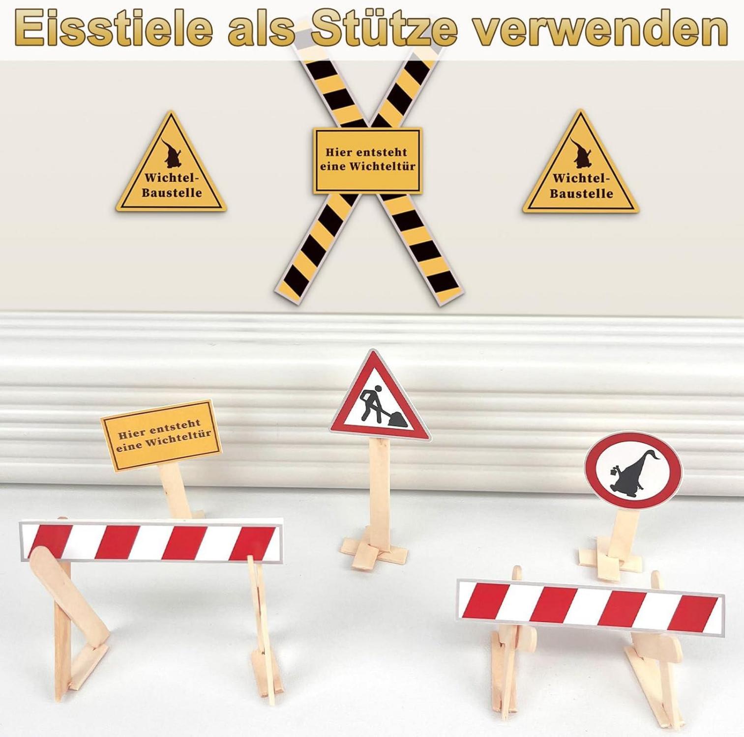 Wichteltür Zubehör Baustelle Set 35 Stück Weihnachten Verkehrsschilder Kinder