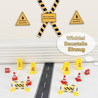 Wichtel Baustellen Set 35tlg. | Zubehör Weihnachten Verkehrsschilder Kinder