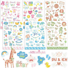 Sticker Babyalbum Fotoalbum Aufkleber 6 Bögen Mädchen Junge