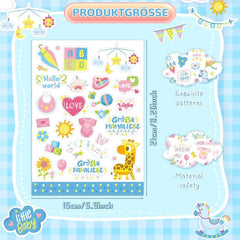 Sticker Babyalbum Fotoalbum Aufkleber 6 Bögen Mädchen Junge
