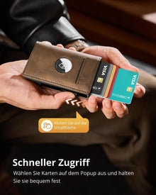 YESIIW Herren Portmonee Airtag Wallet RFID Schutz Münzfach