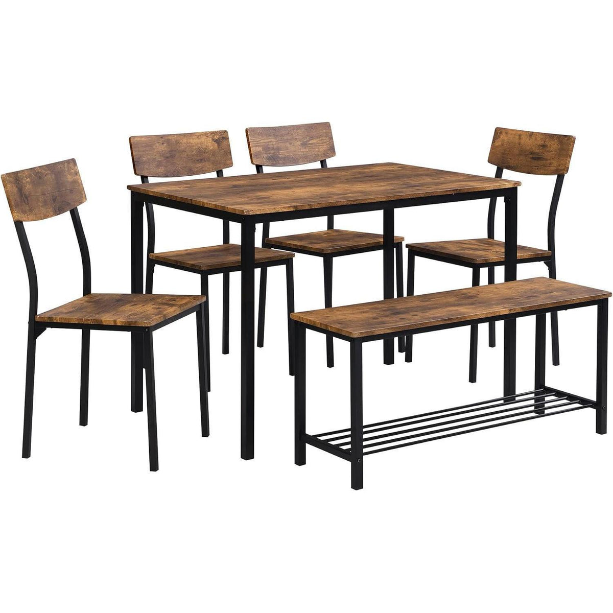 Essgruppen Holz & Stahl – Industrie Stil 70x110cm mit Sitzbank