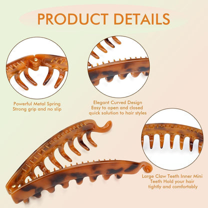 6er Set Groß Bananen Haarspangen Vintage Haarklammern in 6