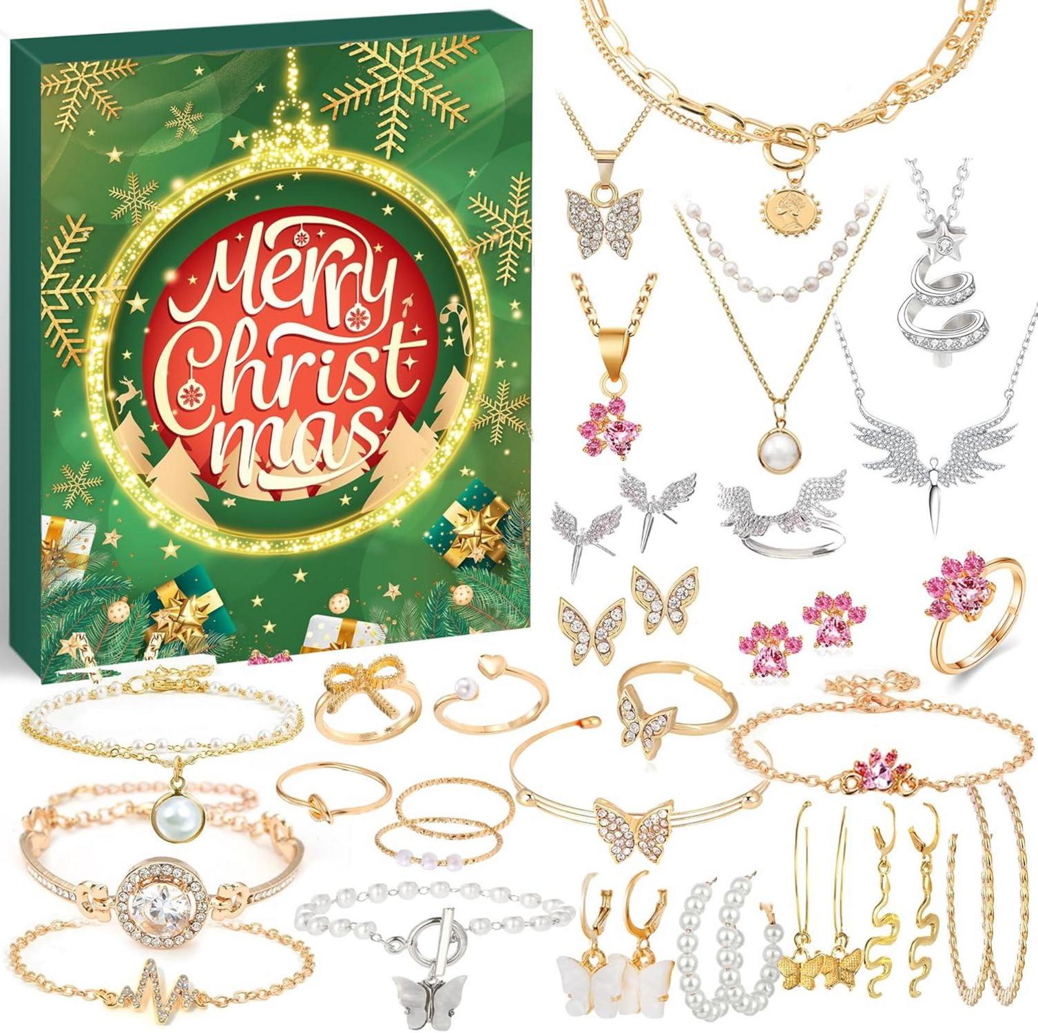 Adventskalender Schmuck Weihnachtskalender 24 Frauen Mädchen