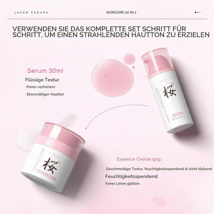Sakura Gesichtspflege Set 4er - Feuchtigkeitspflege für Damen