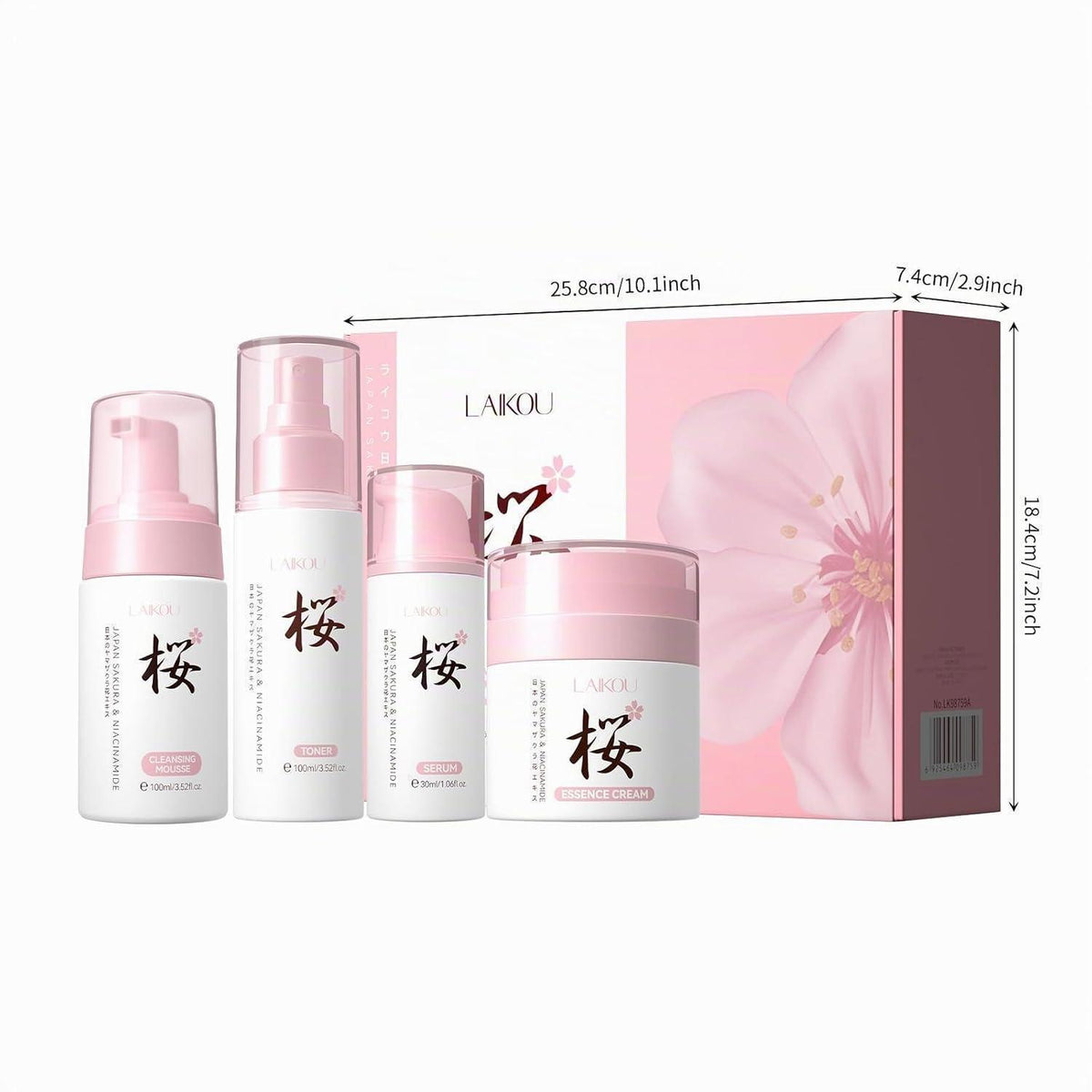 Sakura Gesichtspflege Set 4er - Feuchtigkeitspflege für Damen