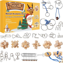 Adventskalender Knobelspiele Weihnachten Metall Holz 3D Puzzle