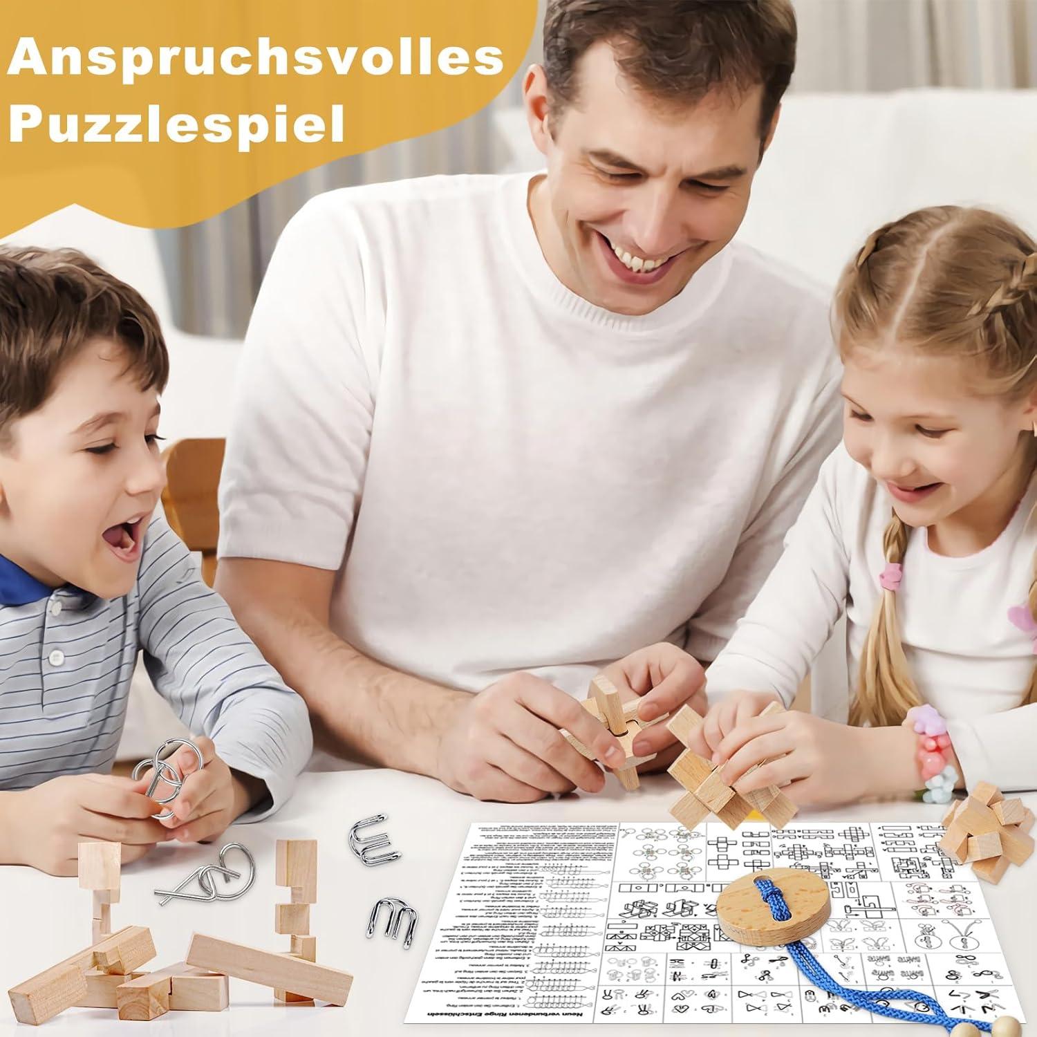 Adventskalender 2024 Knobelspiele Metall und 3D Holz für Kinder und Erwachsene