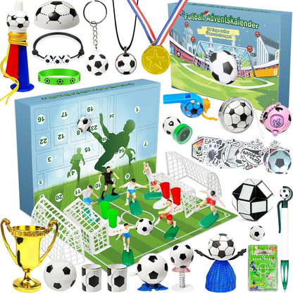 Adventskalender Fußball 2024 mit 24 Spielzeugen für Kinder