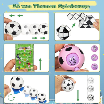 Adventskalender Fußball 2024 mit 24 Spielzeugen für Kinder