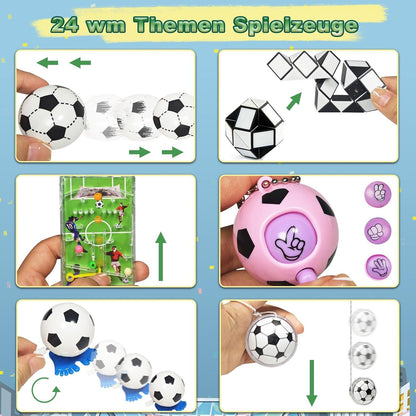 Adventskalender Fußball 2024 - Set mit 24 Spielzeugen für Kinder