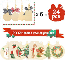 24er EDWINENE Holz Weihnachtsanhänger Set - DIY