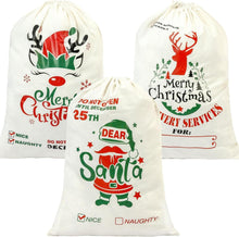 Weihnachtsbeutel 3er-Pack Zugband Weihnachtssack festliche