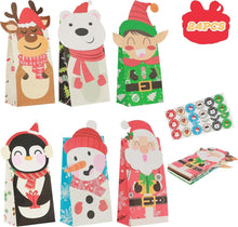 24 Weihnachtsgeschenktüten mit Aufklebern Weihnachtsparty-Tüte